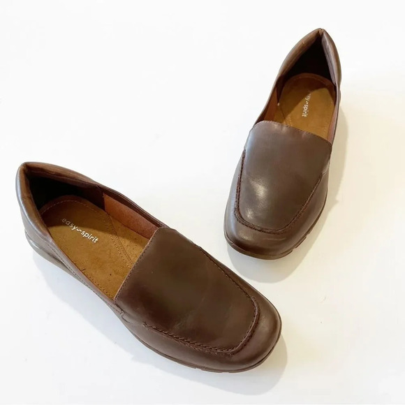 Easy Spirit Abide Smooth Brown Slip On‎ Loafer Size 9 WW Extra Wide New In Box - Picture 13 of 13